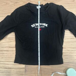 Garage Black New York Graphic Long Sleeve Top